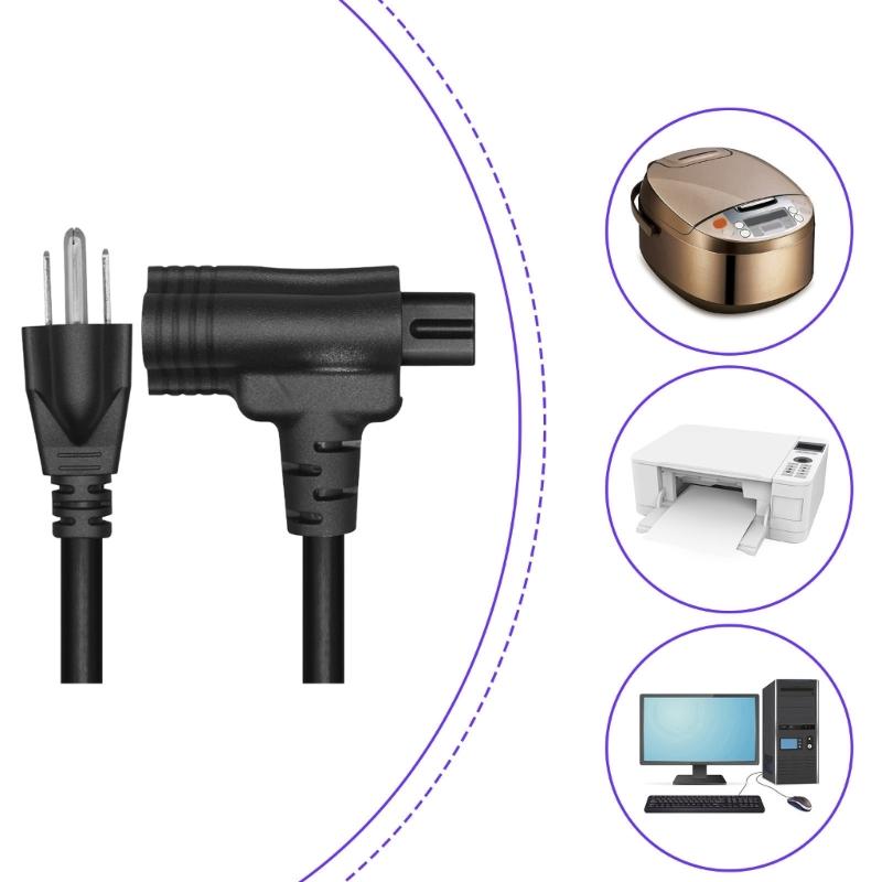 Multifunctional Nemas 5 15P to C7 and 5 15R Power Adapters Cord Sturdy Copper Wiring for Multiple Device Arrangement