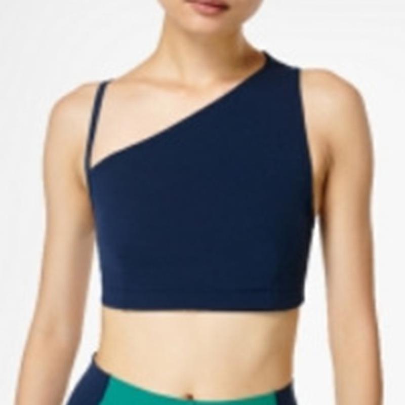 Women's Sleeveless Asymmetrical Yoga Top with Chest Pad – High-End Design for Sports, Fitness, and Running