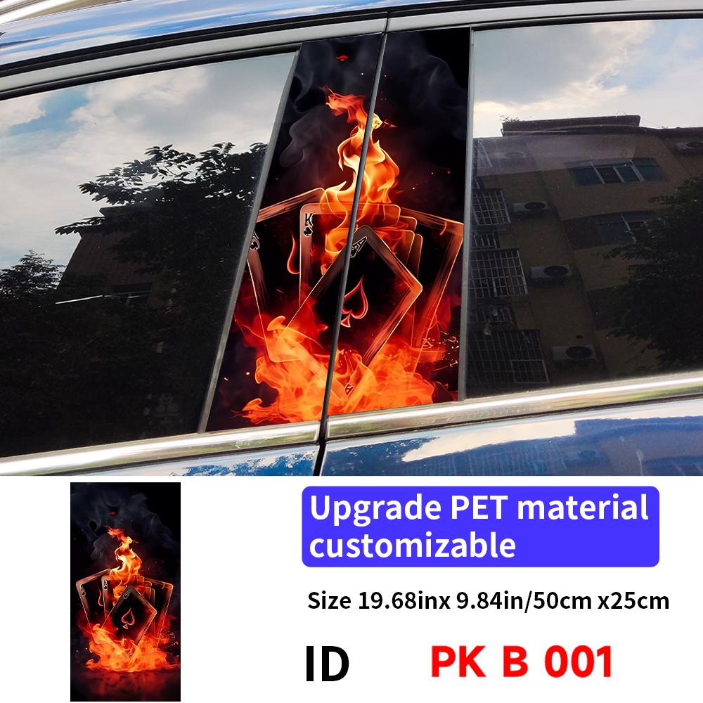 Poker Car Stickers Car B-pillar Decal Waterproof Stickers Auto Center Pillar Sticker Cover Scratches Vehicle Decor Accessories