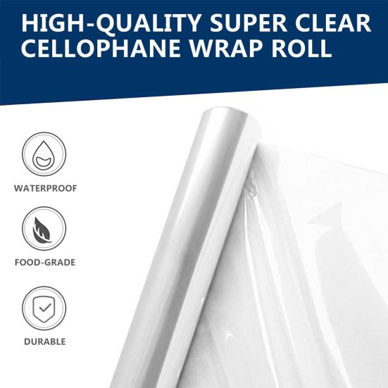 1 Roll Flower Wrapping Paper Durable Tear-resistant Transparent Gift Packaging Papers for Home Store