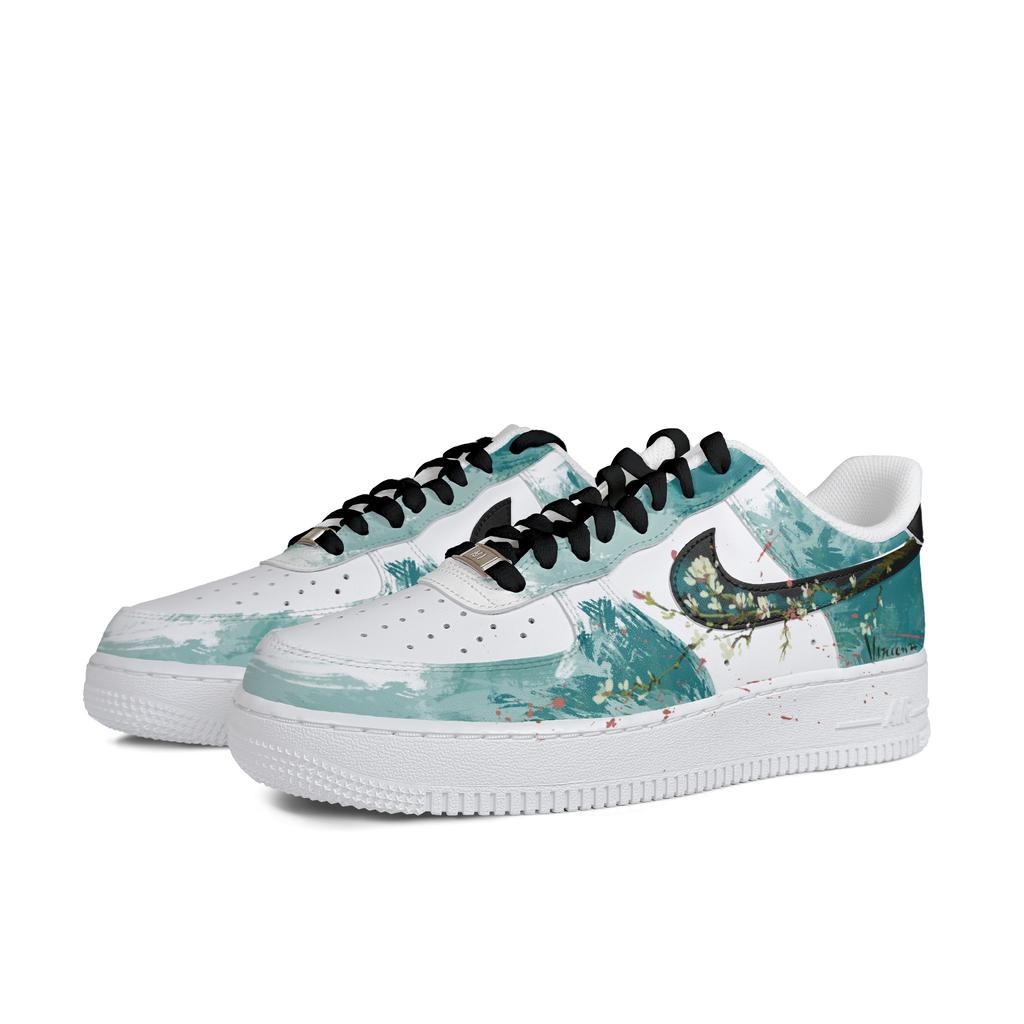 Nike Air Force 1 Cow Leather Abrasion Resistant Low Top Skateboard Shoes Men's Green CW2288-111(Team613-)