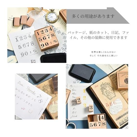 No-brand Item Life2 Chrysanthemum Number Stamp Number Stamp Rubber Stamp Seal Wooden Rubber Stamp Set Stamp Scrapbook Number Stamp Stamp Pad, IOJ977
