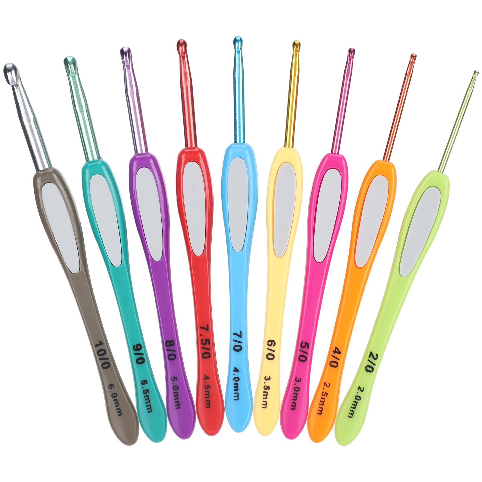 

Набор крючков 9 шт. Цветная пластиковая ручка DIY Ручное вязание свитера Инструменты для вязания 14 см