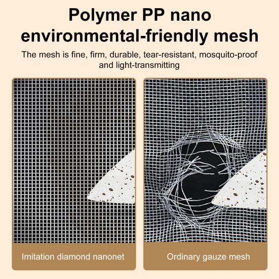 Yousheng Magnetic Gnat Proof Window Screen Breathable Adhesive Mounting No Drilling Home Office Bedroom Fly Protection Mesh Window Frame Curtain