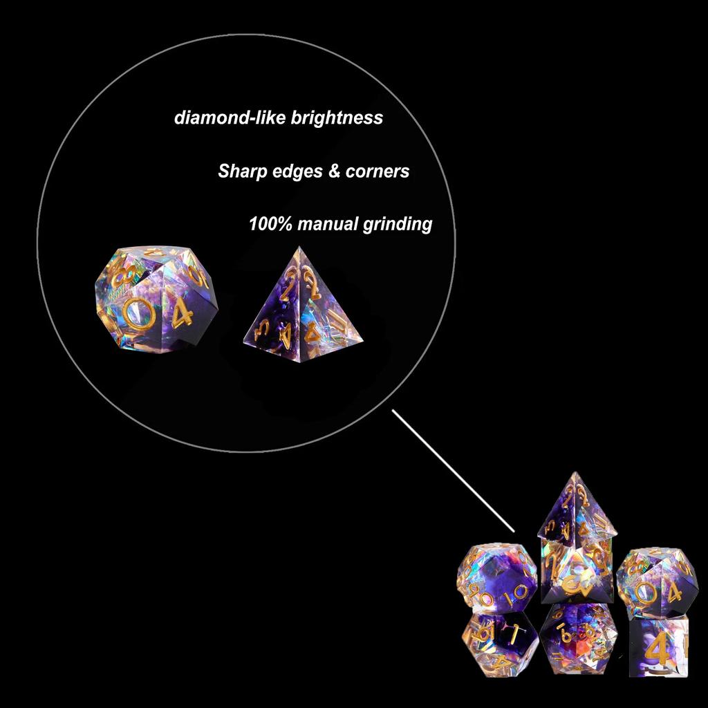 7Pcs/Set Resin For DND Dice D&D Dice Set D4 D6 D8 D10 D% D12 D20 Polyhedral Games For  Dungeons And Dragons Table Games MTG RPG