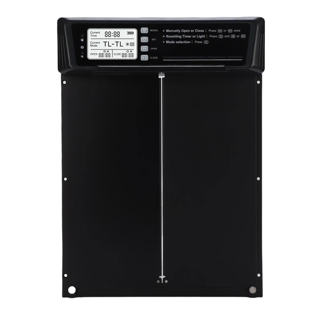 Automatic Chicken Coop Door, Solar Powered Aluminum Alloy with Light Sensor Timer Remote Control Anti Pinch Tech, for Home Farm Poultry