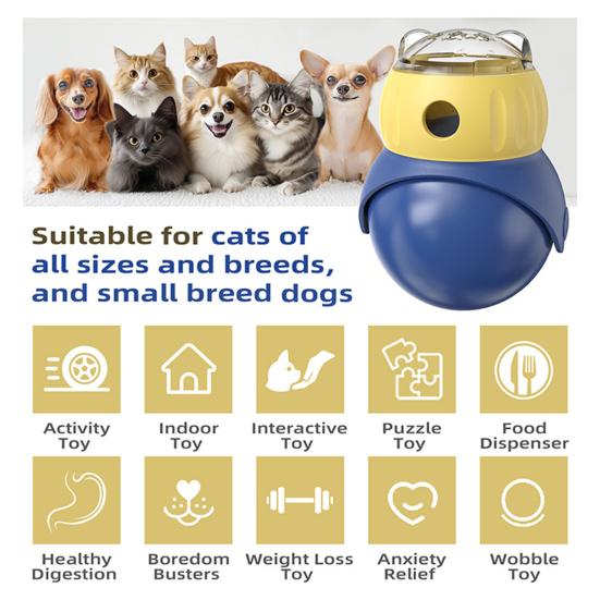 Interactive Treat Dispensing Toy for Dogs Cats Slow Puzzle Feeder Toy for IQ Training Mental Enrichment