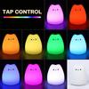 7 Colors Led Night Light Touch-sensor-night-light Rgb Silicone Baby Kids Sleeping Indoor Sensor Cute Silicon Cat Lamp Kid Lights