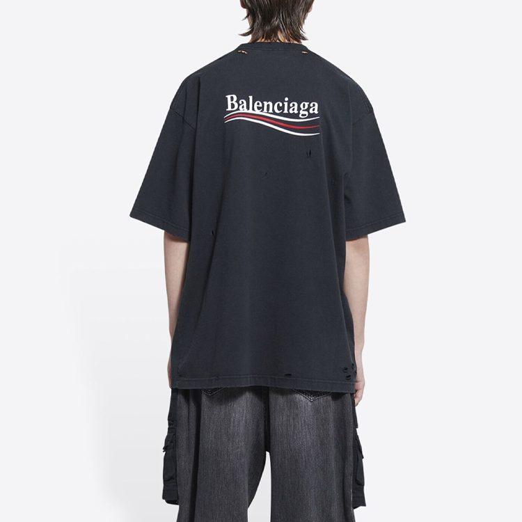 Balenciaga T Shirts Men's Black Crew Neck Moderate 641675TKVJ19034
