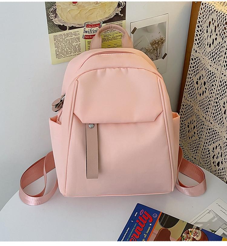Trendy Solid Color Backpack For University Suitable For Both Genders 20-35l Water-repellent Nylon Lining Black розовый