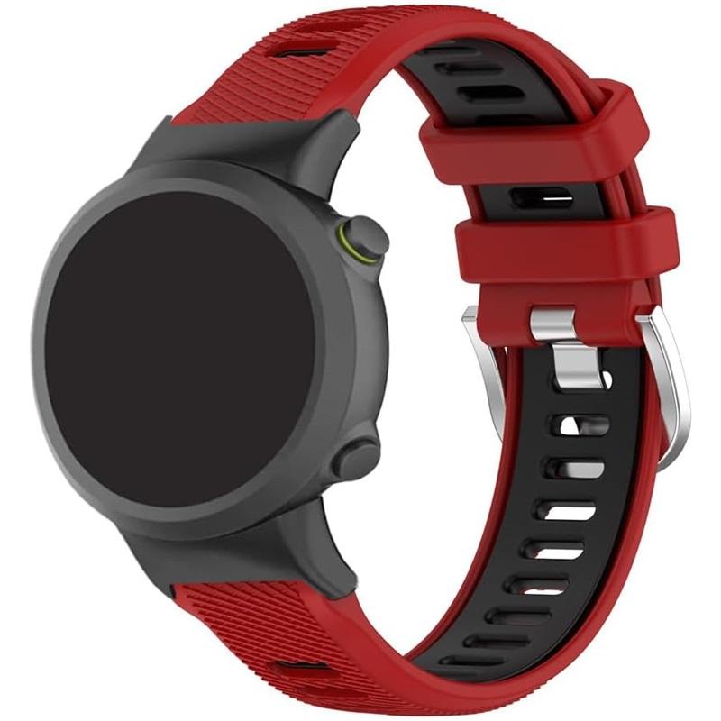 Silicone Strap for Garmin Swim 2 Watch Band for Garmin Forerunner 45 45s Replace Band Bracelet Two Tone Belt, Metal Connectors