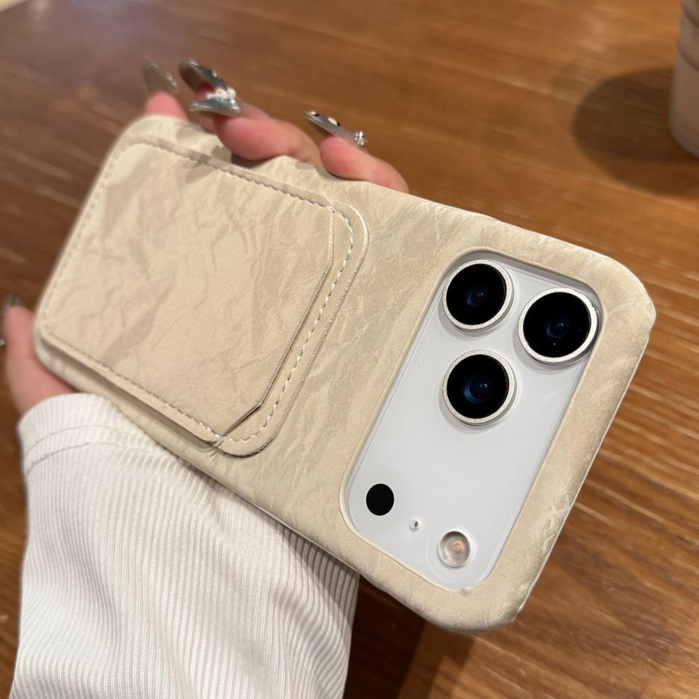 

Velvet Fabric Slot Card Wallet Case For iPhone 11 12 13 14 15 16 Plus 17 Pro Max Air Matte Shockproof Hard Bumper Cover iPhone17 Pro