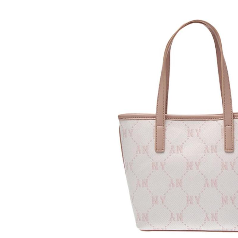 MLB New York Yankees Silver Logo Diamond Pattern Tote Bag Women tote bags Pink 3AORMJ26N-50PKS