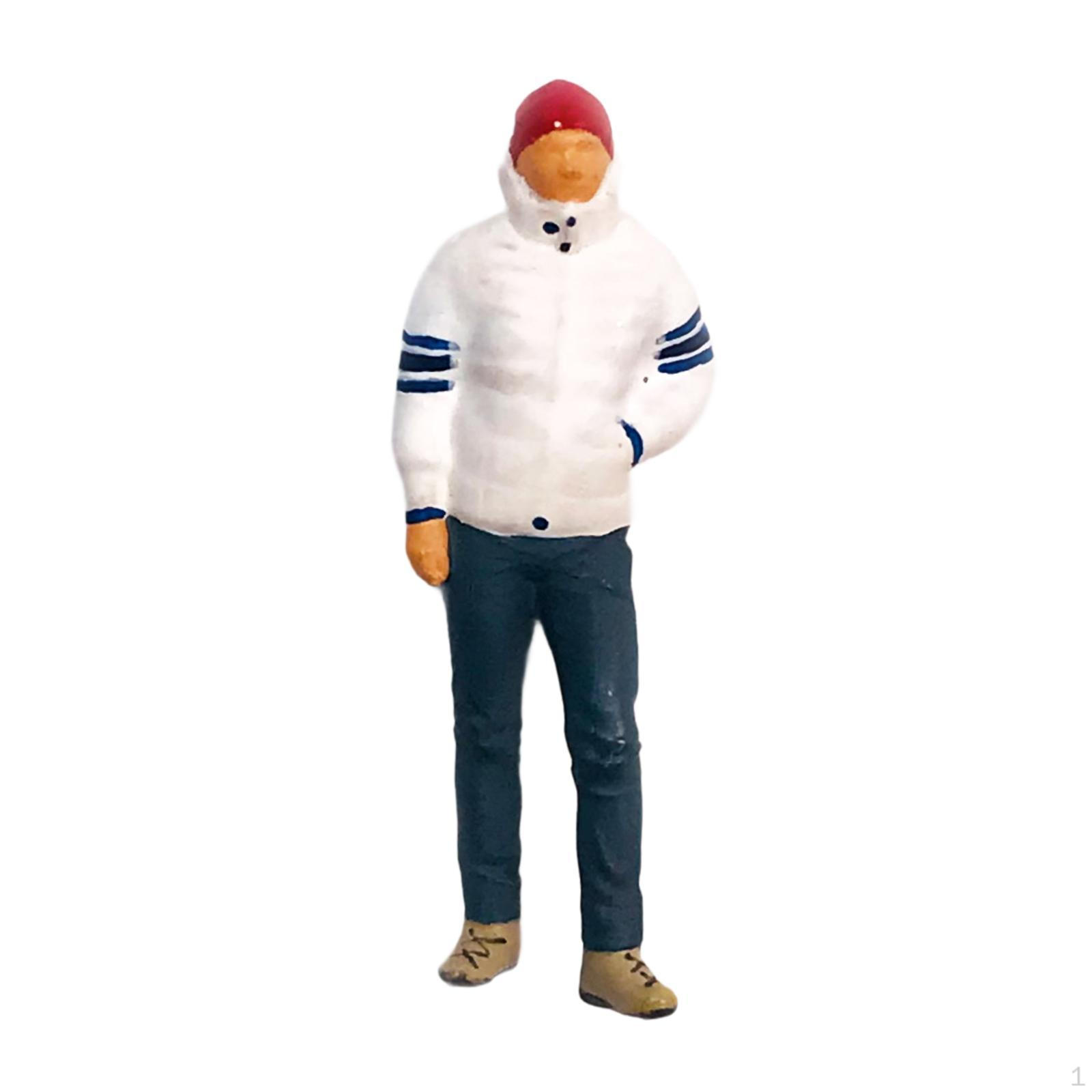 

1/64 Diorama Figures Winter Hobby Street People Miniature Scene Figure for Collections Model білий