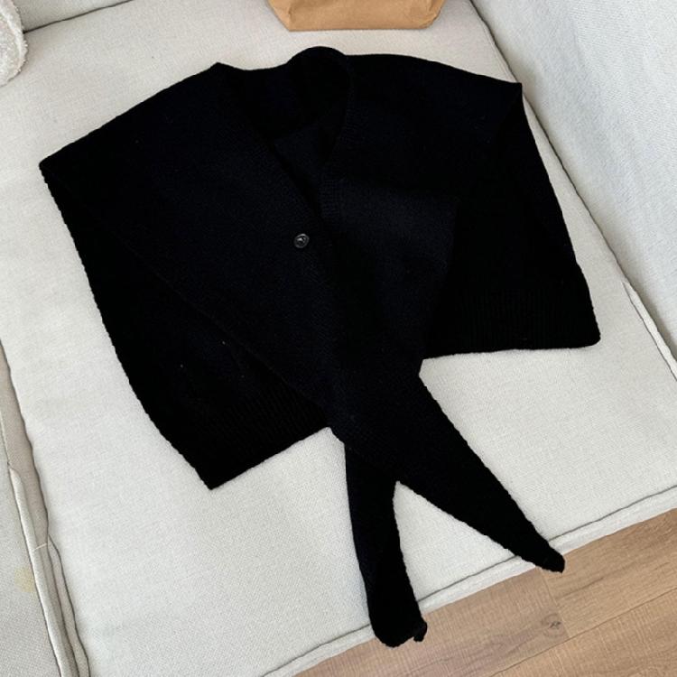 Stylish Cropped Shoulder Wrap Scarf Lightweight Polyester Shawl Elegant Women's False Collar Fashion Outerwear