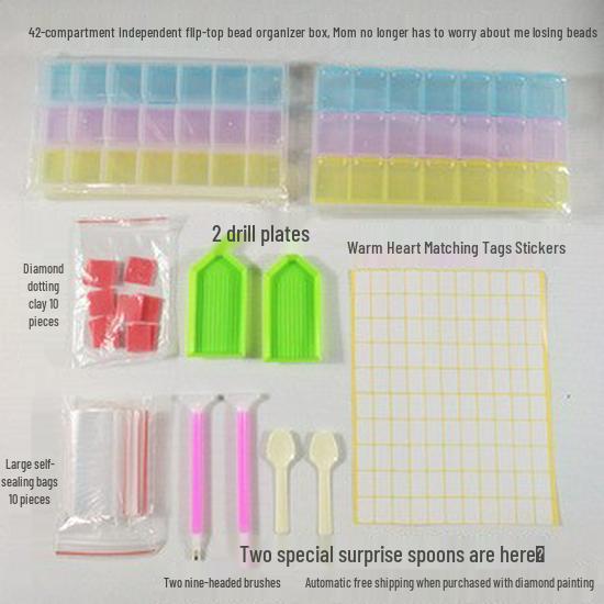 Quick Point Diamond Painting Tool Set: Nine-Pen Drill, Sorting Plate & Storage Box