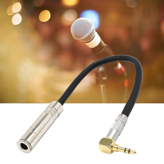 Audio Cable 90 Degree Right Angle High Fidelity 0.2m 3.5mm To 6.5mm/6.35mm AUX Extension Cord for Microphone