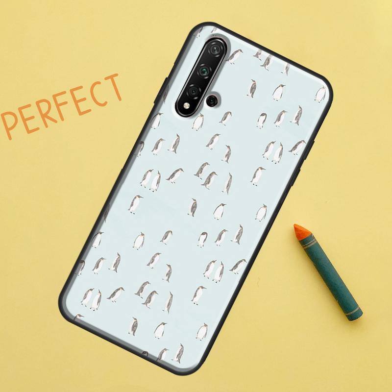 Cute Kawaii Penguin For Huawei Nova 8i 12i 11i 12s Y73 Y72 Y61 Y91 Y90 Y70 Y60 9 10 SE P30 P40 Lite P60 Pro Case
