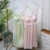 Summer Sexy Silk Suspender Nightdress with Removable Chest Pad Lace Edge Mulberry Silk Home Dress Pajamas New