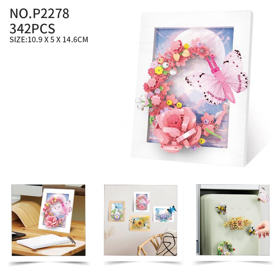 

Idea Micro Diamond Block Household Furnishing Nanobrick Butterfly Flower 3D Photo Frame Plaything With Magnetic Construction Brick For Gifts
