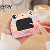 School Bag Hanging Ornament Mini Drawing Board Keychain for Kids, Cartoon Frog Writing Pad with Portable Graffiti Key Ring, Doodle Sketch Travel