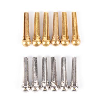6Pcs Metal Bridge Pin Folk Acoustic Guitar String Pin Silver / Gold
