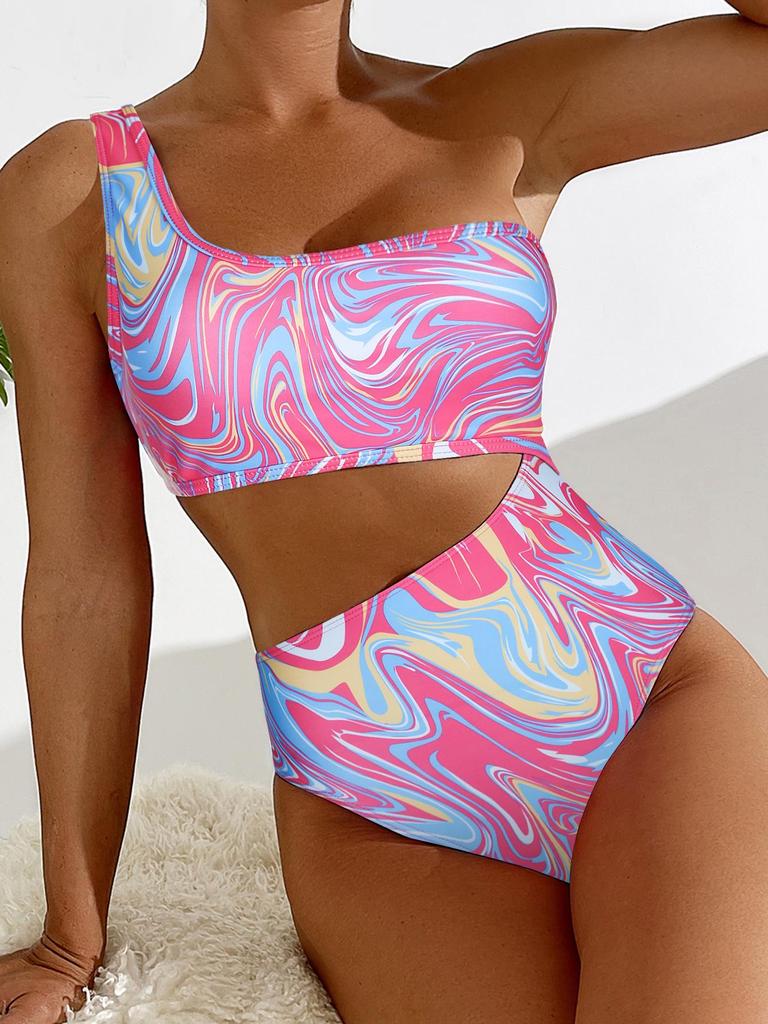 European and American Print Push-Up Bikini - Slimming, Sexy One-Piece Swimsuit for Women