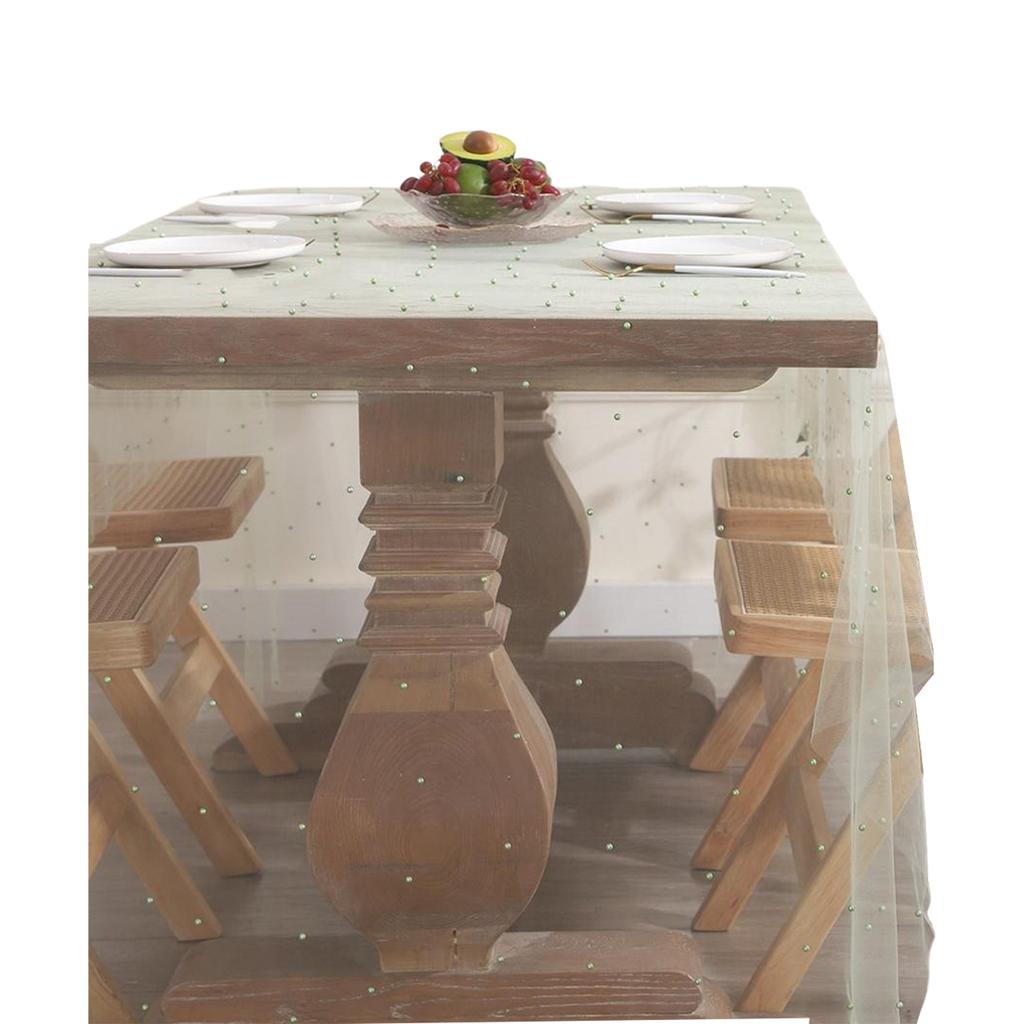 Elegant Pearls Decorated Tablecloth In Various Sizes Breathable Organza Materials For Banquets Event And Home Setting
