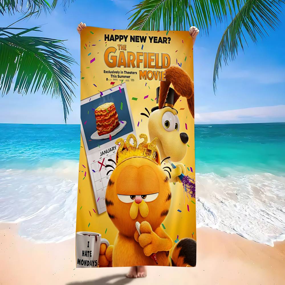 Anime G-Garfields Cat Microfiber Blanket Quick Drying Beach Towels Oversized Printing Super Absorbent Pool Towel Blanket