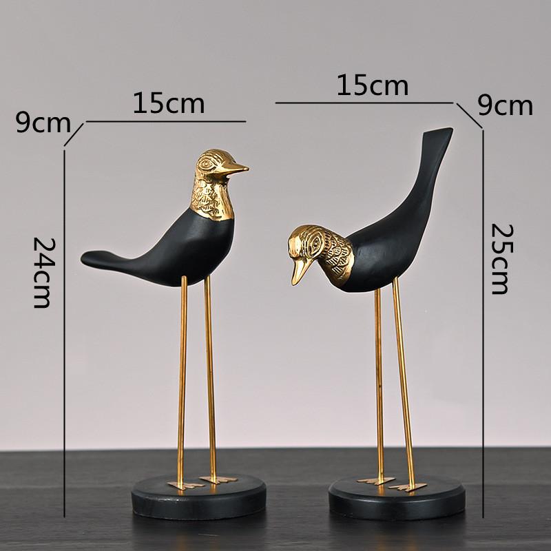Wooden Pot Ornament Crane Bird Swan Simulation Animal Sculpture Brass Metal Sculpture Home Decoration Decorative Figurines