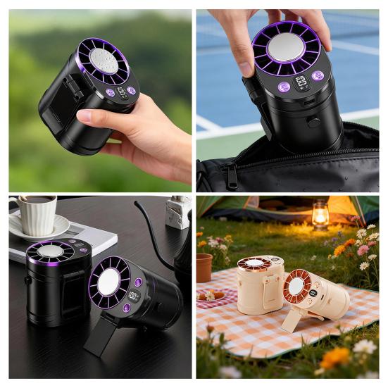 Portable Waist Clip Cooling Fan Speed Adjustable Fast Cooling USB Rechargeable Fan Low Noise Personal Air Conditioner for Outdoor Office Travel