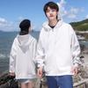 Spring and Autumn New Men's Hooded Zipper Solid Color Loose Shoulder Sweatshirt