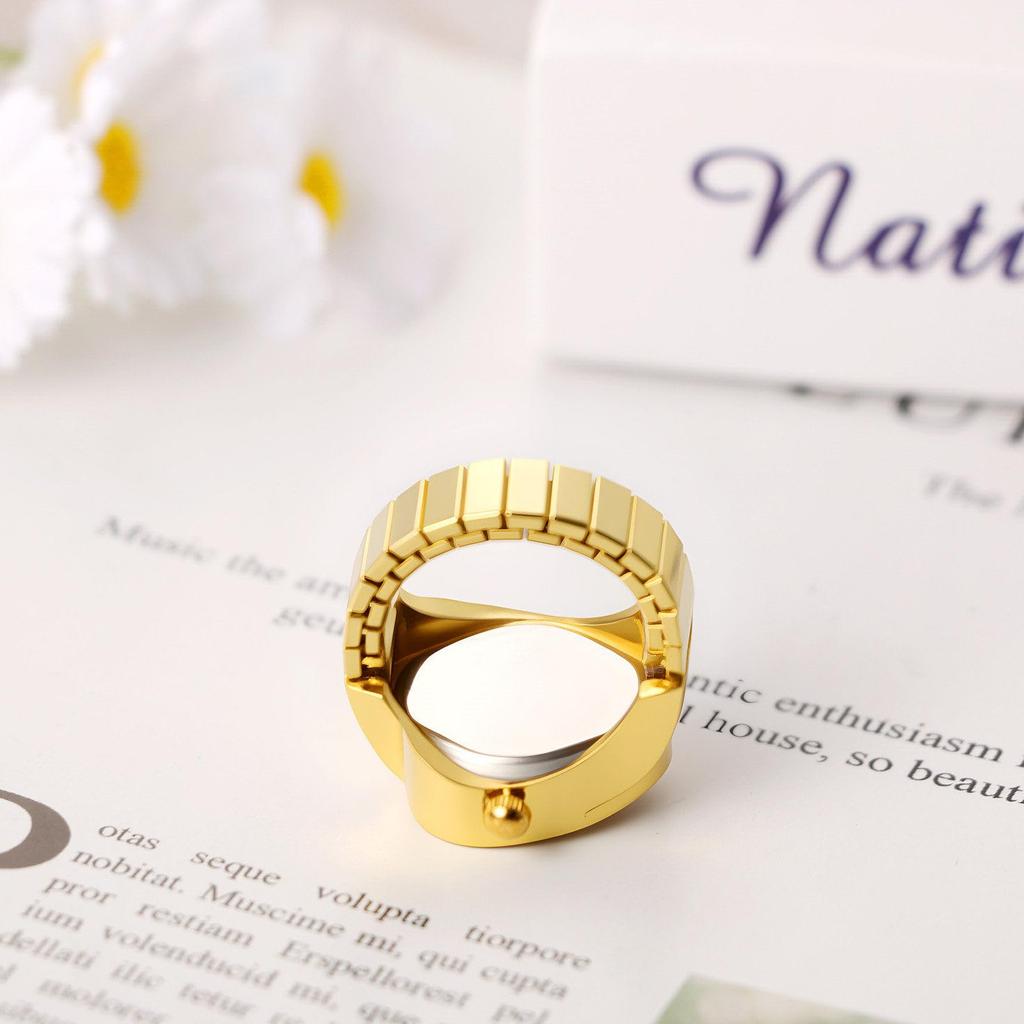 Heart Ring Watch, Gold: Simple and Stylish Quartz Stainless Steel Ring, Gold Fashion Accessory - Perfect Gift for Birthdays, Christmas, Valentine's