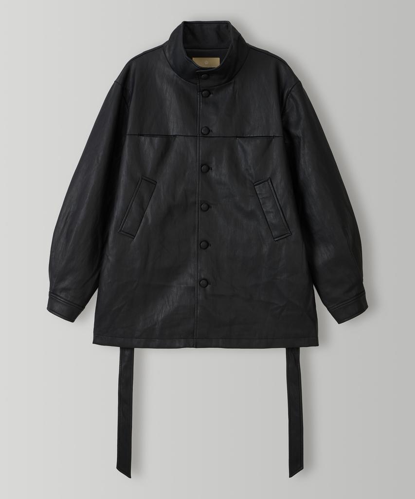 CHERI AUBE Roman Half Leather Jacket - Black