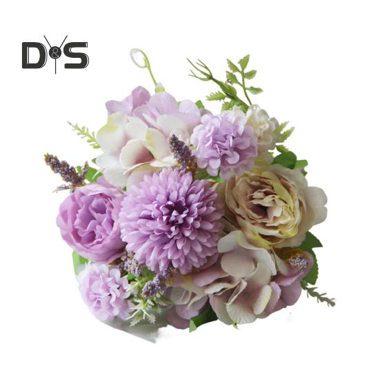 Artificial Flowers Fake Peonies Bouquet Mixed Faux Silk Flowers Artificial Blooms Bunch for Table Centerpiece Wedding Party Decor