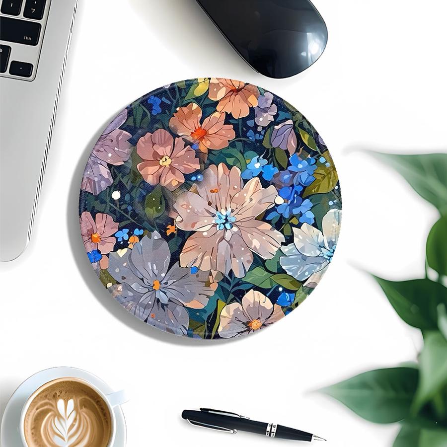 Beautiful Flower Pattern Anti slip 1pc Mouse Pad Computer Laptop Pad Desk accessories Game Console Pad Keyboard Mouse Pad office