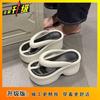 Fashion Outerwear Beach Casual Flip-flops Women's 2025 Summer New Thick-soled Heightening Versatile Pinch Slippers Women