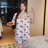Light Luxury High-Value Love Ice Silk Sweet Pajamas Women'S Summer Short-Sleeved Suit Loungewear Can Be Worn Outside