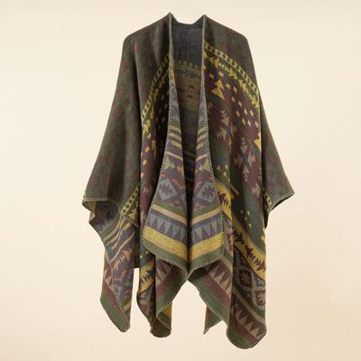 Damen Luxus Imitat Kaschmir Ponchos Capas Mujer Schal Winter Pashmina Schal Wickeltuch Chales Femme Dicke Decke Stola