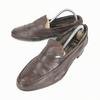 Leather Loafer Slip-On Shoes Brown 24.5