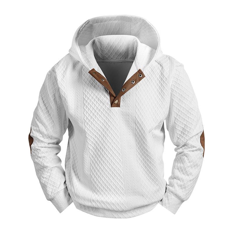 

Модний чоловічий повсякденний худі з жаккардового трикотажу, весна 2026 XL білий