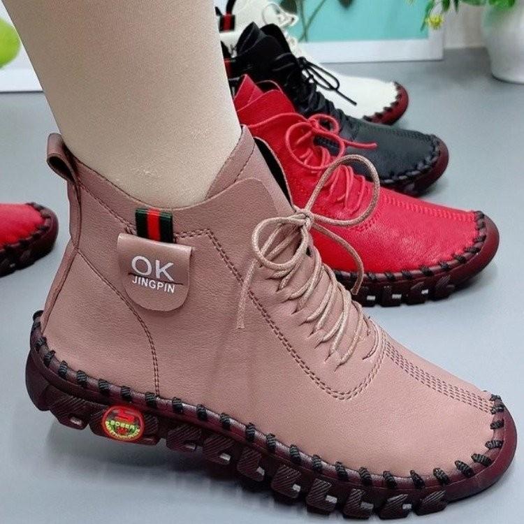 

Туфли мягкая подошва мягкая поверхность подошва из говяжьей жилы кожаные туфли настоящие нескользящие хлопковые зимние туфли кожаные короткие ботинки 35