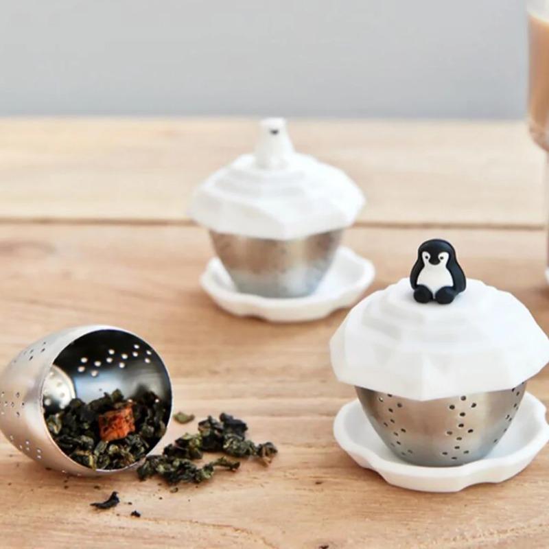 Penguin Tea Strainer Creative Steeper Infuser Leaf Lovely Filter Straining Tool Coffee