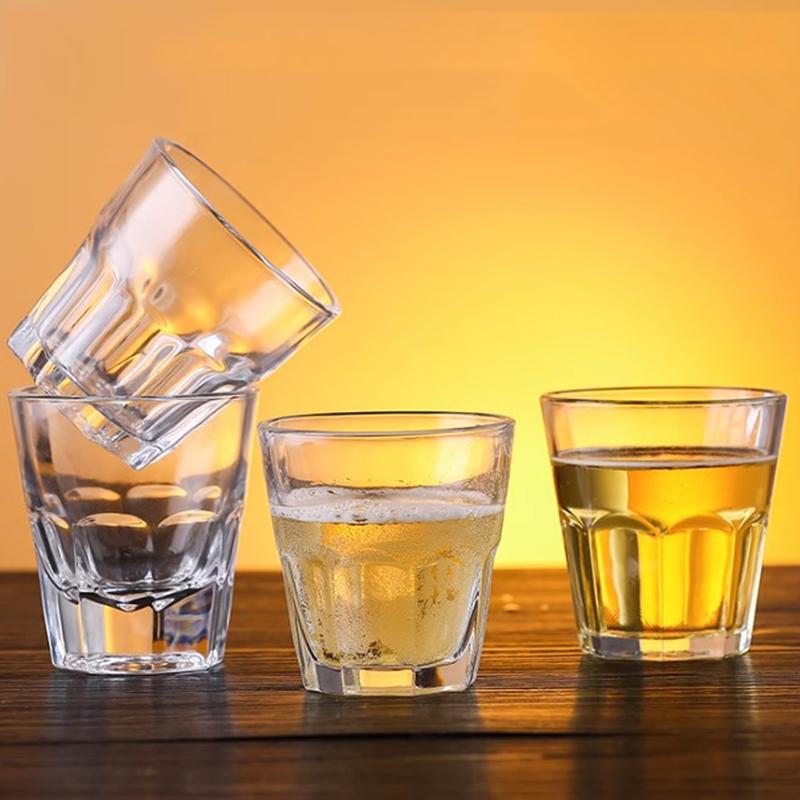 150ml 2pcs Set Vintage Thick Beer Glasses Suitable for Gatherings Transparent Whiskey Tequila Glasses Hot Tea Mug Holiday Gifts