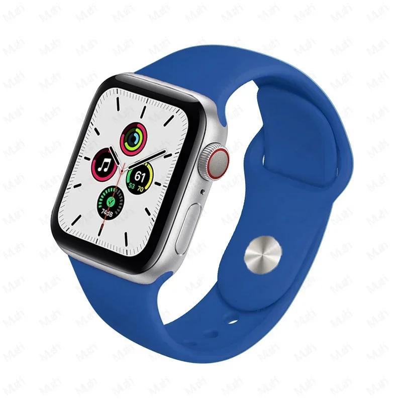 Silicone Strap For Apple Watch Band 44mm 40mm 45mm 42-38-41mm original 1:1 bracelet iwatch series 8 7 se 3 4 5 6 9 ultra 2 49mm