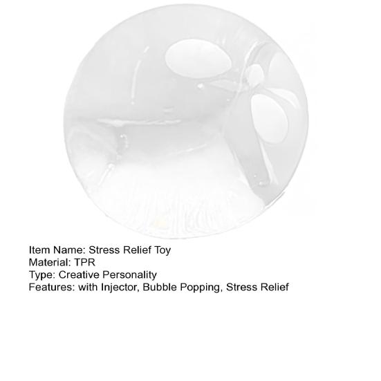 1/2/3Pcs Stress Relief Squeeze Ball with Bubble Injector DIY Bubble Popping Ball Sensory Toy Anti-anxiety Clear Stress Ball Fidget