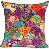 Invisible Zipper Throw Pillowcase Famous Art Floral Home Decor Satin