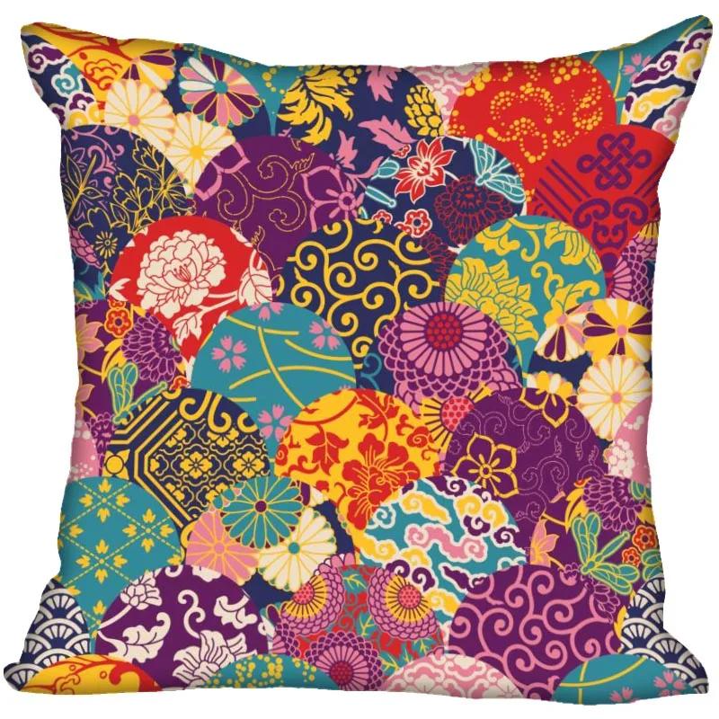 Invisible Zipper Throw Pillowcase Famous Art Floral Home Decor Satin