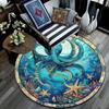 Octopus and Starfish Round Area Rug,Carpet Rug for Living Room Bedroom Sofa Playroom Decor,Non-slip Floor Mat