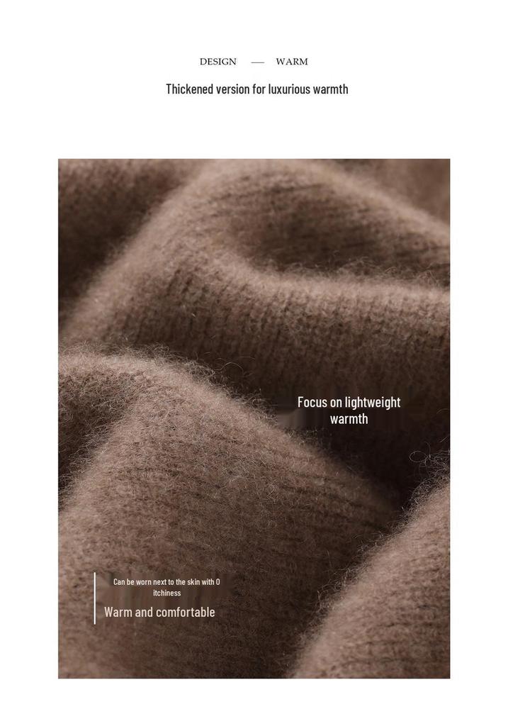 Women's Hooded Cashmere Sweater: Long Sleeve, Thick, Warm, Autumn/Winter Knit, Loose Fit Pullover.